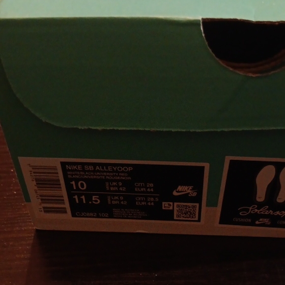 Nike SB Alleyoop Black Toe Sneakers Mens 10 Womens 11.5 NWBOX - Picture 10 of 10